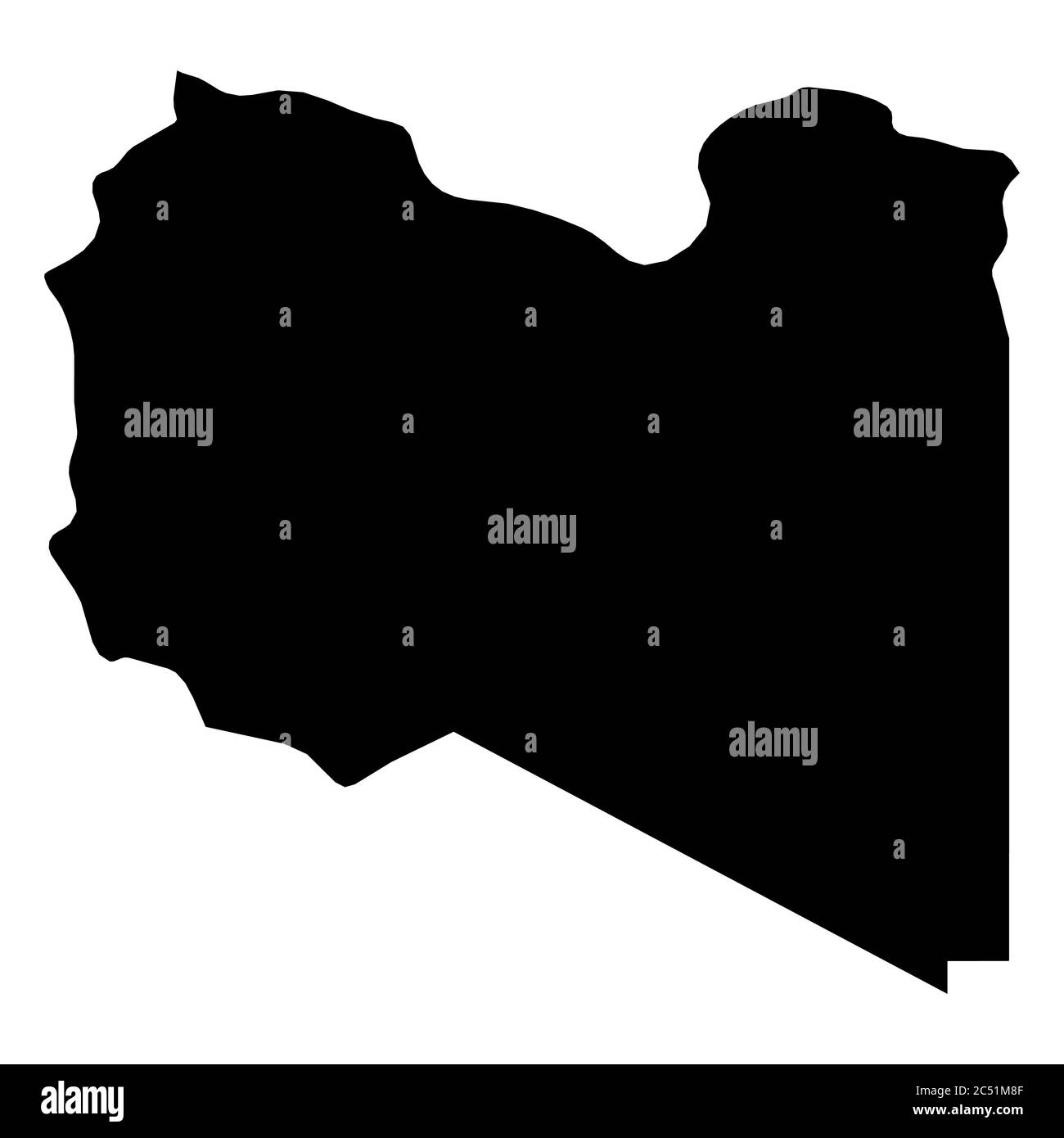 Libya - solid black silhouette map of country area. Simple flat vector illustration. Stock Vector