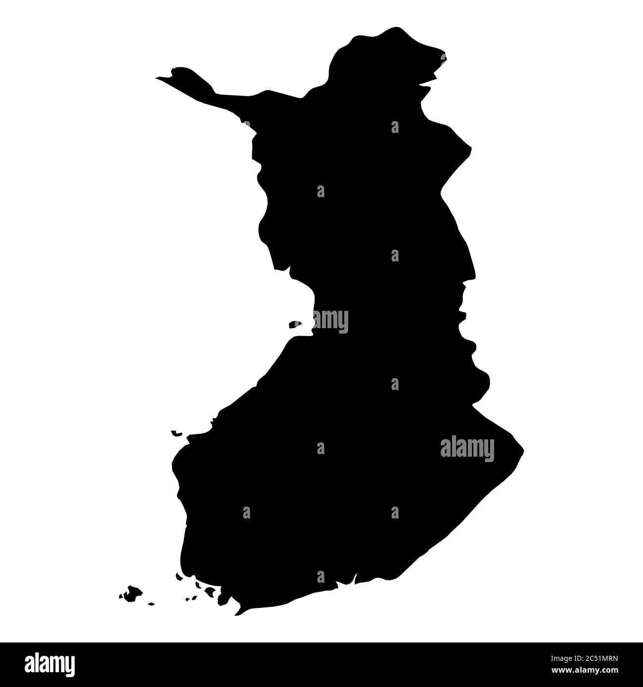 Finland - solid black silhouette map of country area. Simple flat vector illustration. Stock Vector