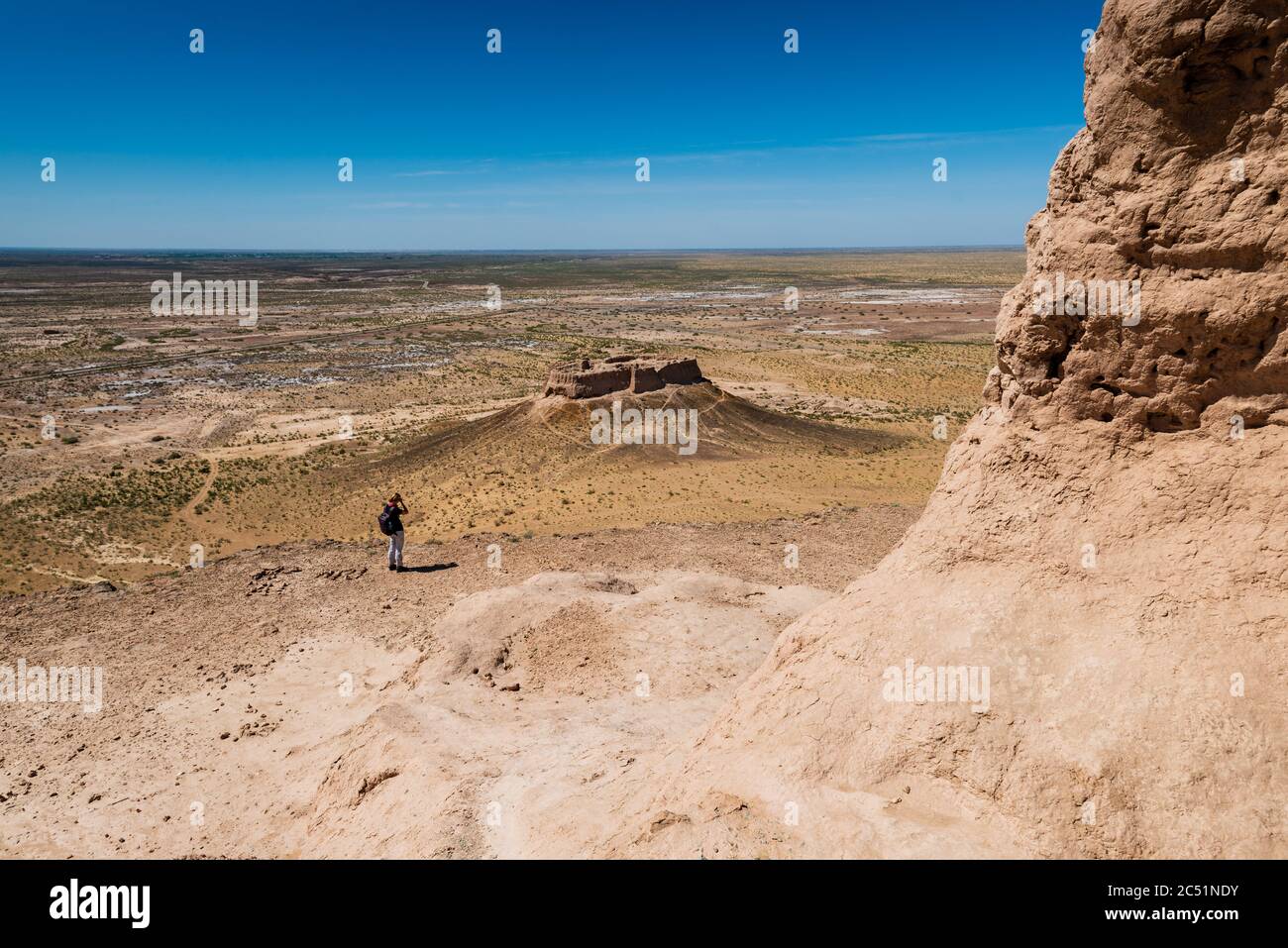 Central Asia, Uzbekistan the largest ruins castles of ancient Khorezm – Ayaz - Kala Stock Photo