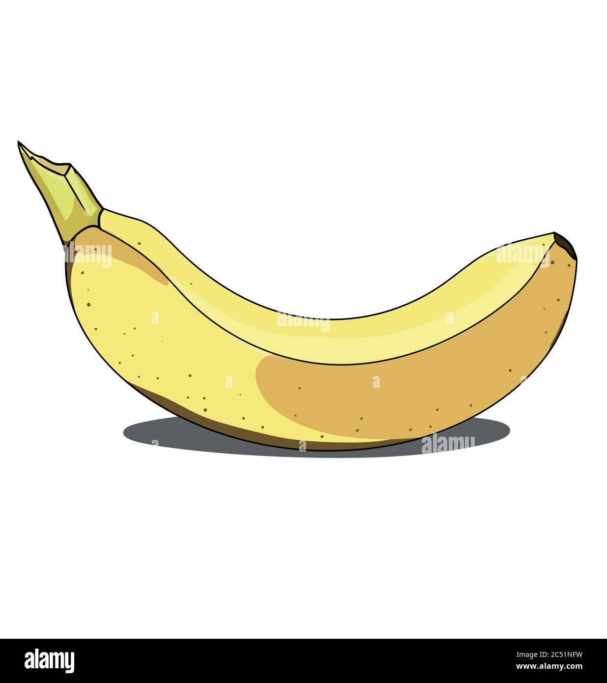 Isolated banana on white background Stock Vector