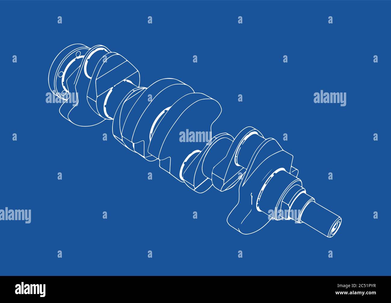drawing crankshaft vector on a white background Stock Vector Image