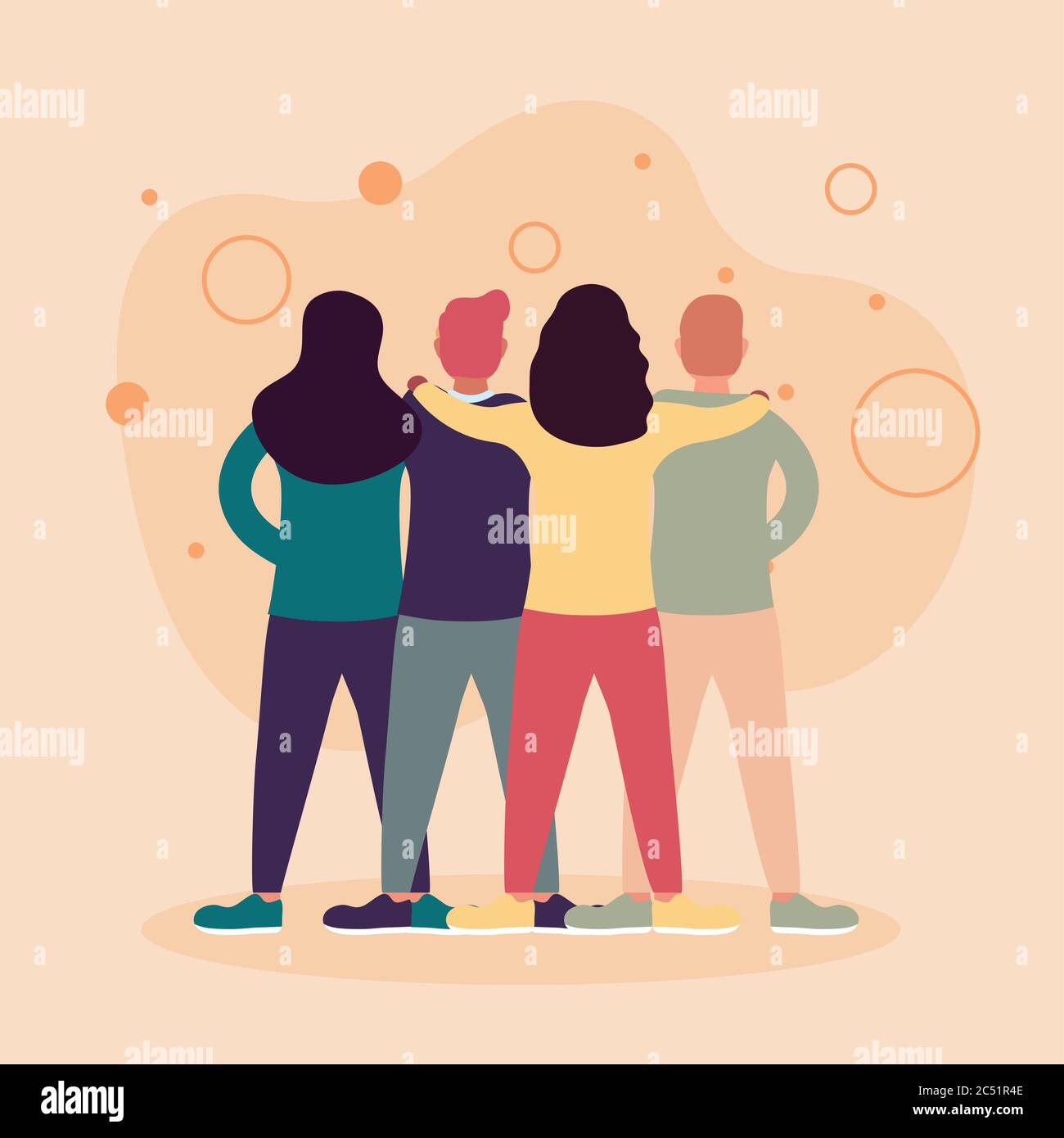 Women and men avatars back view design, Person people and human theme ...