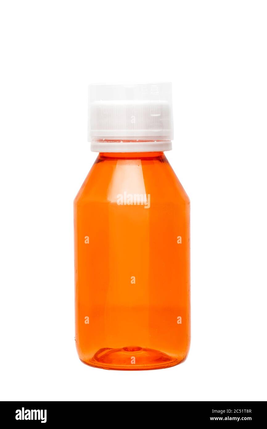 Download Medical Orange Plastic Syrup Bottle With White Cap And Dispenser Mock Up Object Isolated On White Background Stock Photo Alamy