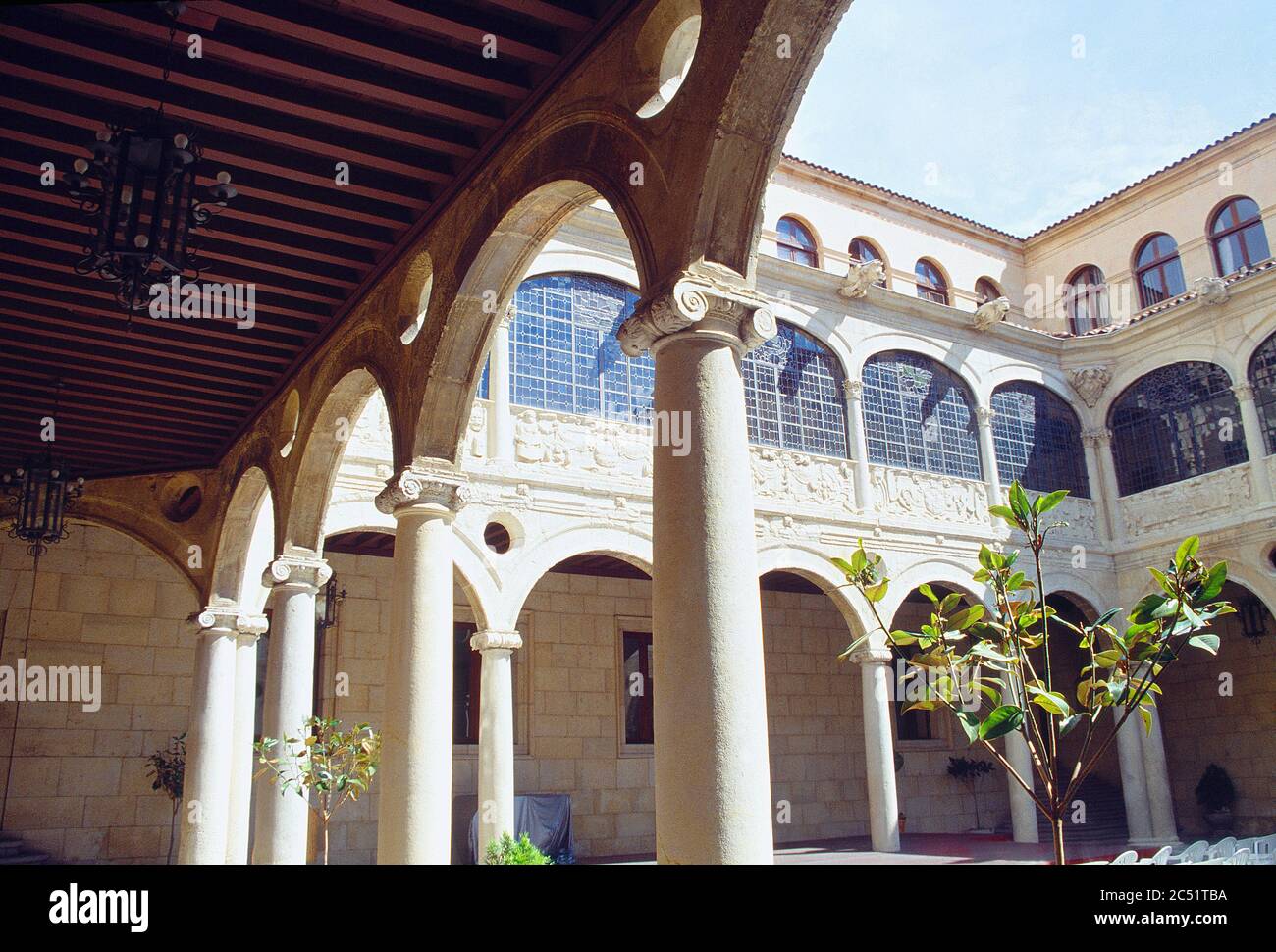 Courtyard of Diputacion Palace. Leon, Castilla Leon, Spain. Stock Photo