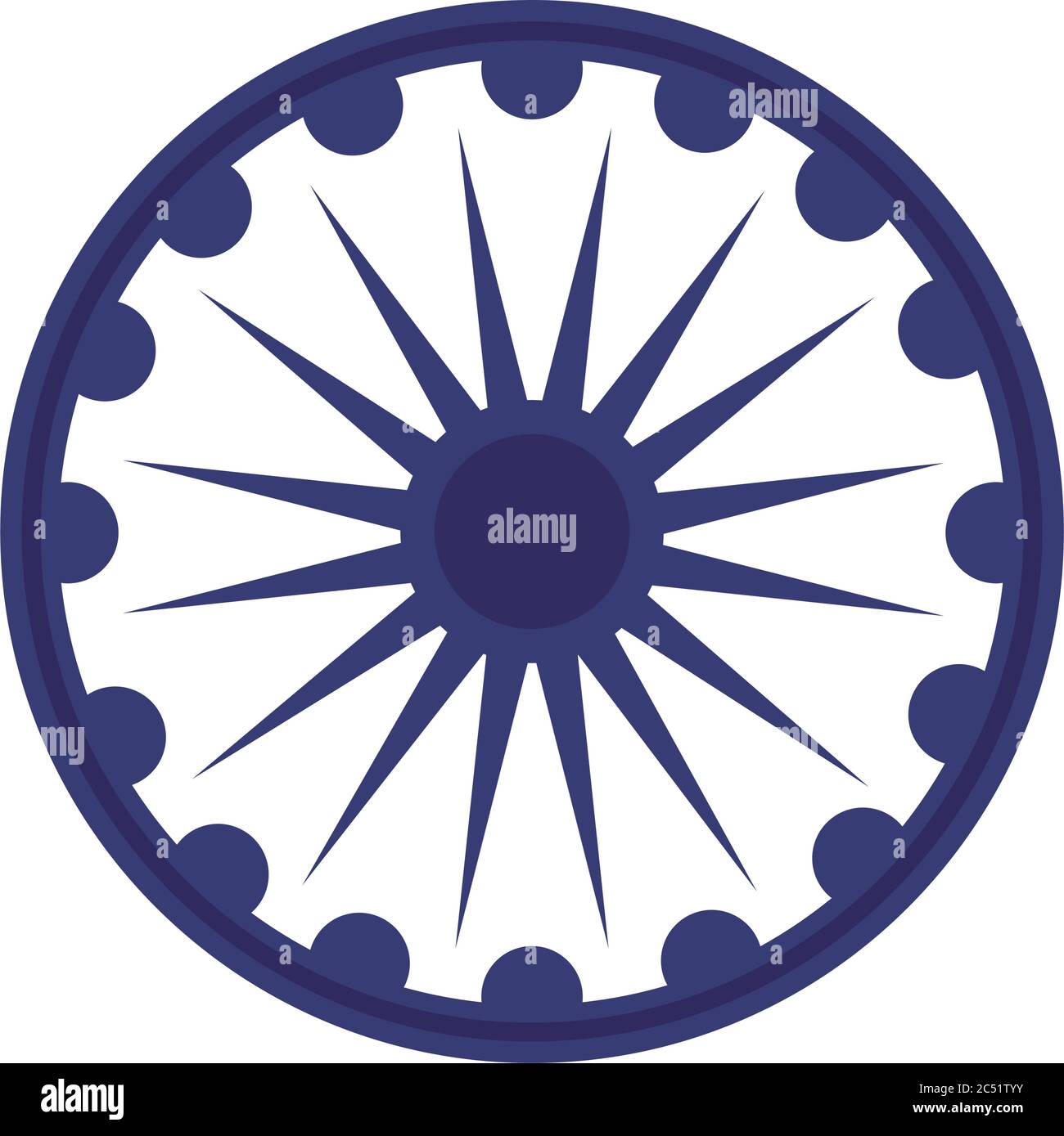 ashoka shakra indian independence day flat style icon vector ...