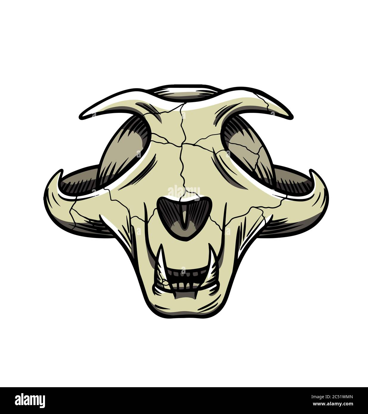 vector cartoon cats skull isolated Stock Vector