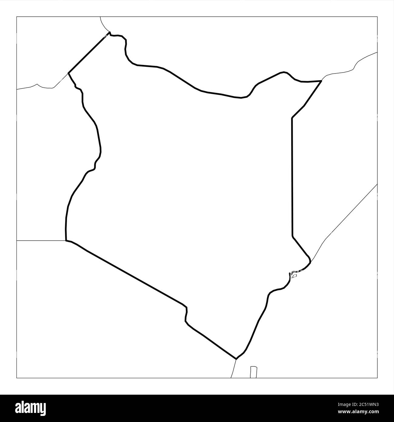 Map Of Kenya And Neighbouring Countries Map Of Kenya Black Thick Outline Highlighted With Neighbor Countries Stock  Vector Image & Art - Alamy