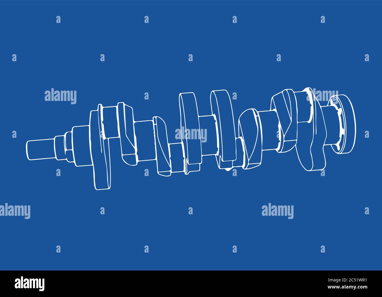 drawing crankshaft vector on a white background Stock Vector Image