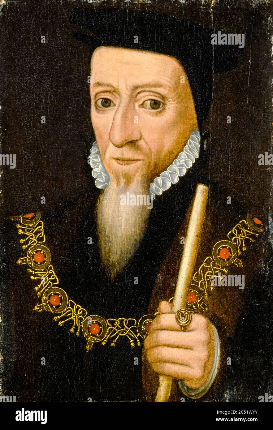 William Paulet, 1st Marquess of Winchester (circa 1474/1485–1572), Lord High Treasurer, Lord Keeper of the Great Seal, portrait painting by unknown artist, circa 1575 Stock Photo