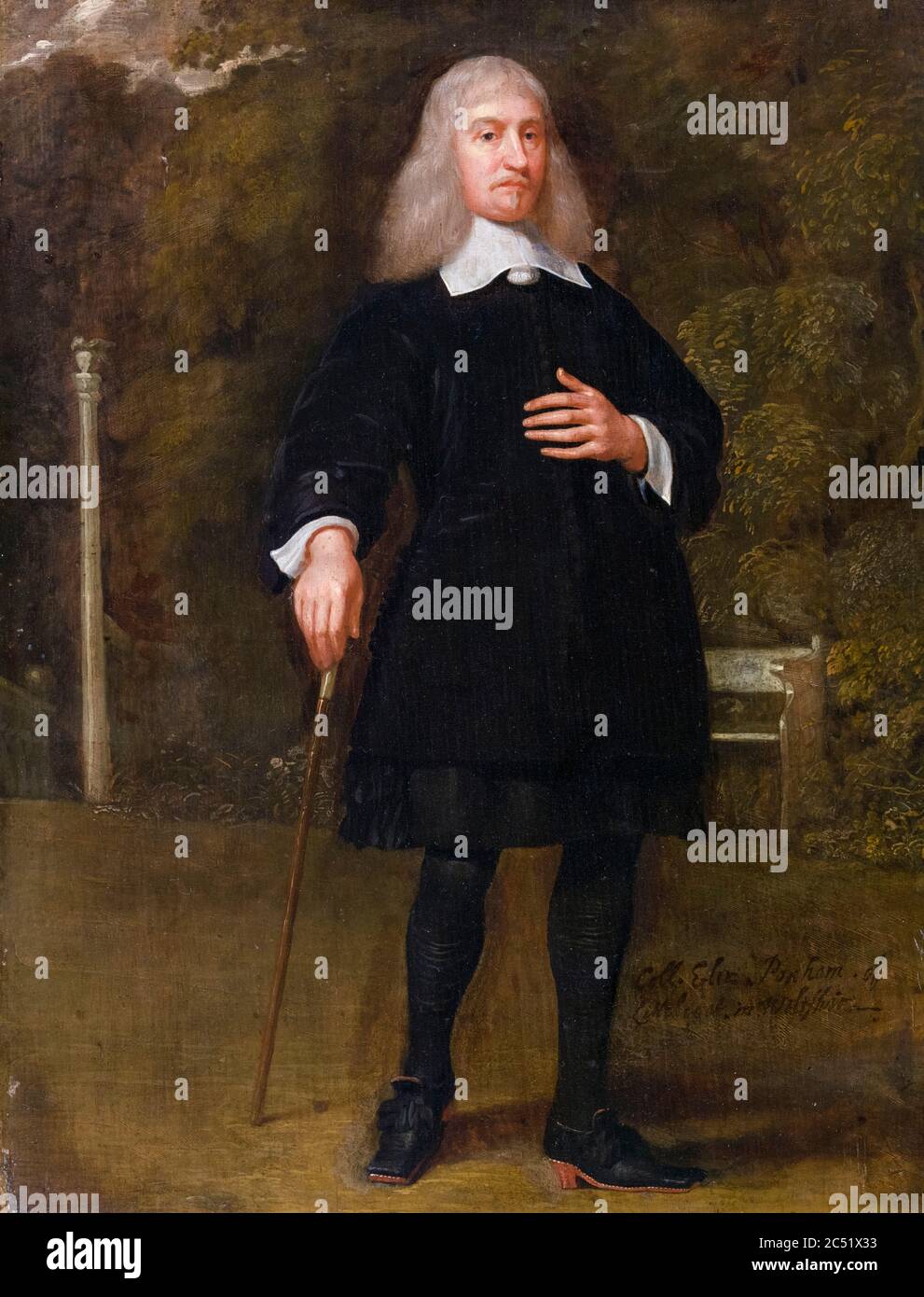 Colonel Alexander Popham, MP (1605–1669), Member of Parliament for Bath, Somerset, portrait painting by Abraham Staphorst, 1660-1665 Stock Photo