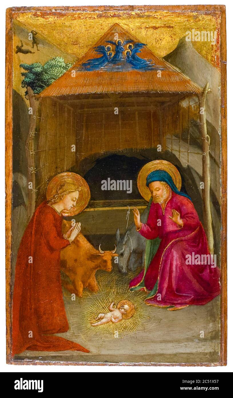 Fra Angelico, painting, The Nativity, circa 1425 Stock Photo