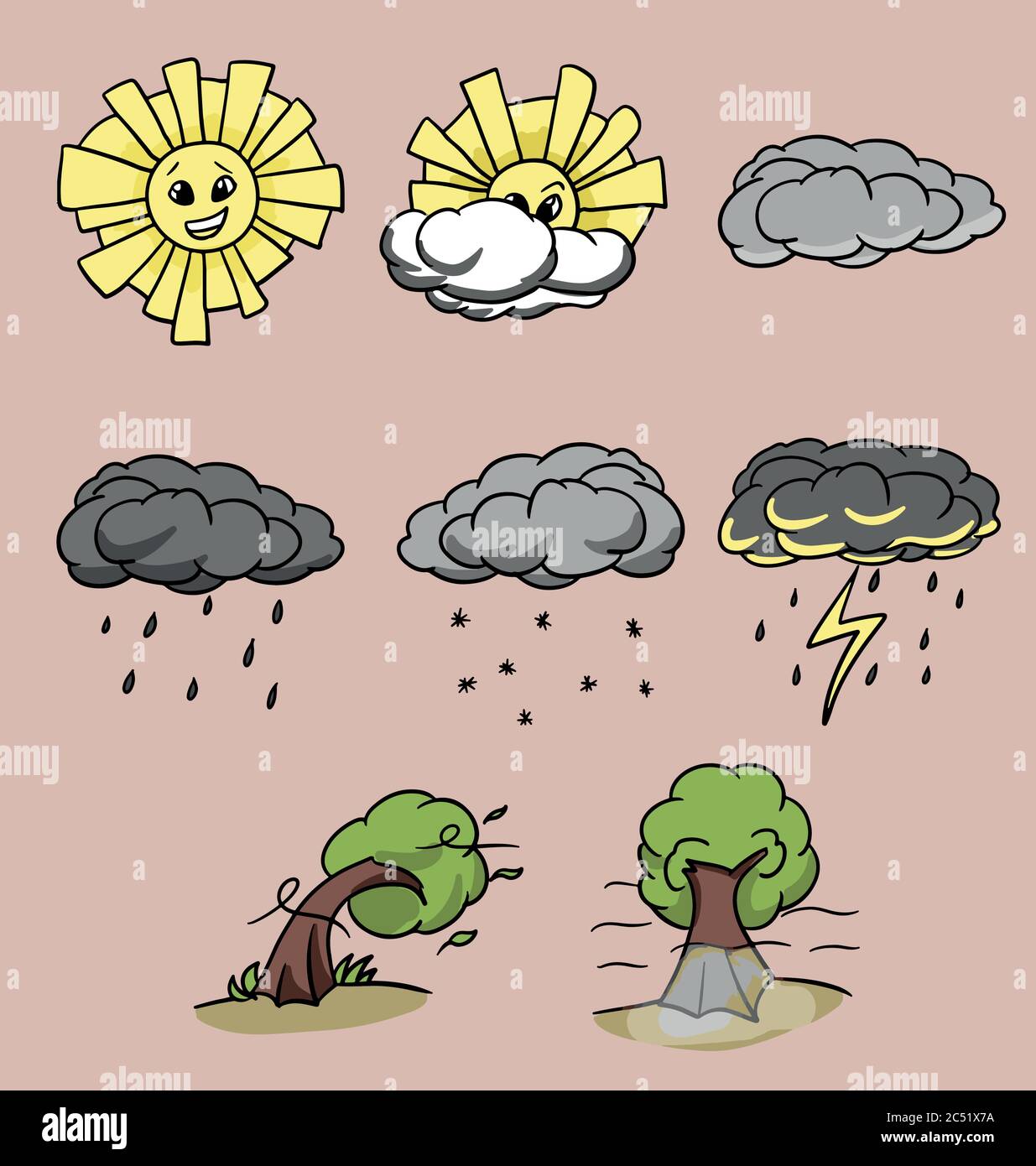 Windy cloud cartoon hi-res stock photography and images - Alamy