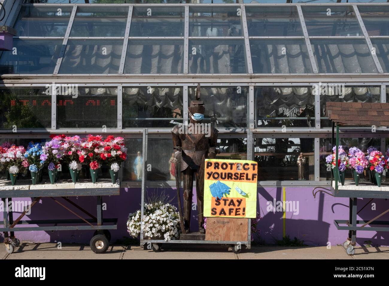 PANDEMIC REOPENING. Flowers by Pete touts safety measures outside their