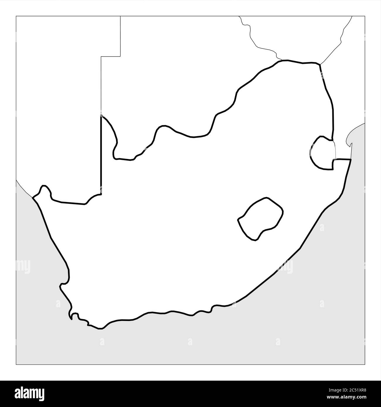Map Of South Africa And Neighbouring Countries Map Of South Africa Black Thick Outline Highlighted With Neighbor Countries  Stock Vector Image & Art - Alamy