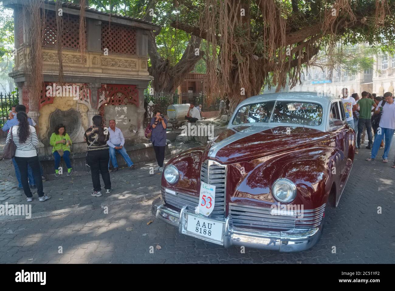 In the course of an annual vintage car rally in Mumbai, India, a