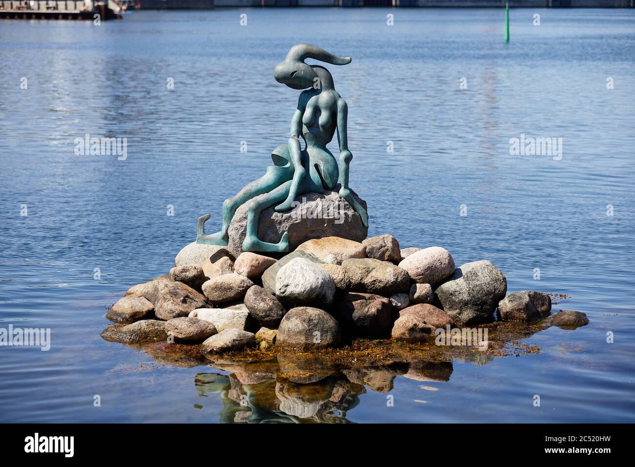 The Genetically Modified Little Mermaid, bronze sculpture by Bjørn Nørgaard (2000); Copenhagen, Denmark Stock Photo