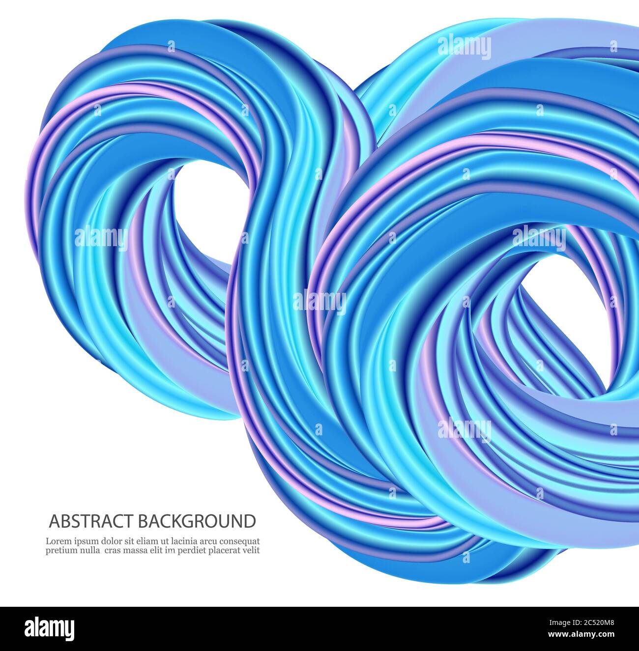 Blue wave on a white background.Flow of a liquid blue wave.Wave