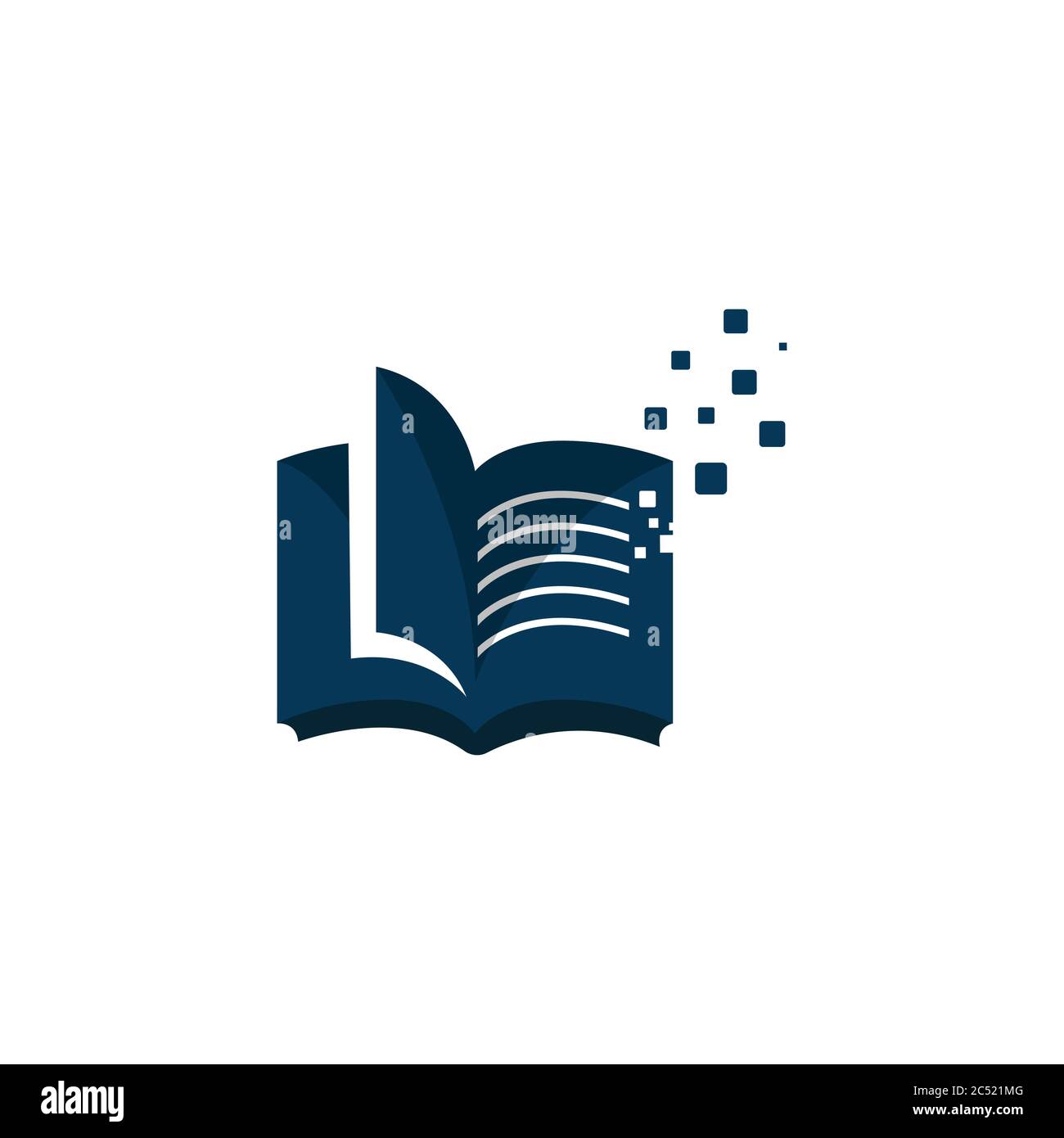 Ebook Logo Design Vector Electronic Library Icon. Digital learning book logo platform design logo vector Stock Vector