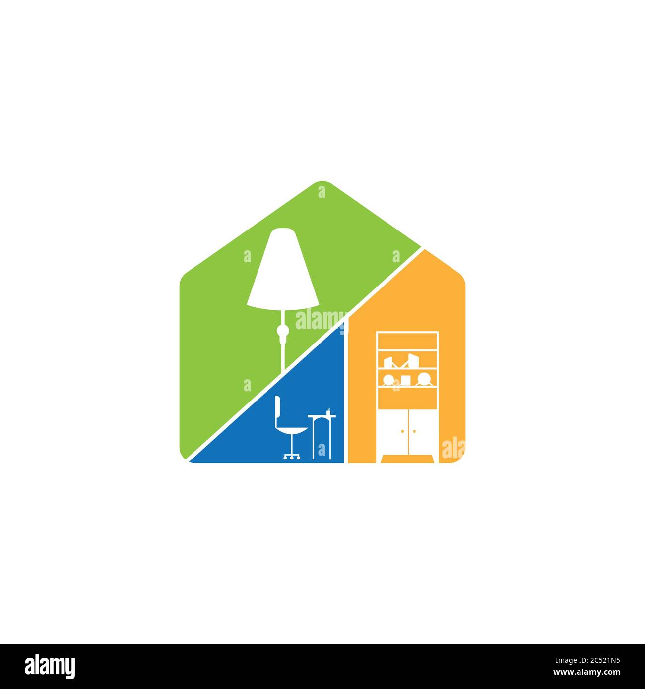 Creative modern home interior logo design vector image. Home interior logo design vector image. Home ideas and inspiration Stock Vector