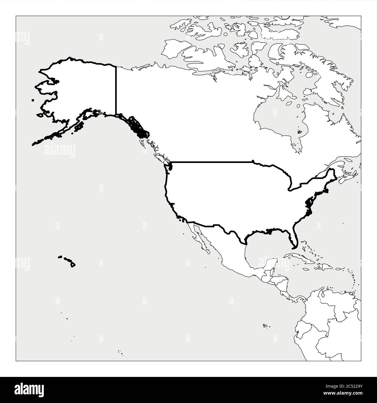 Usa Map Outline Black