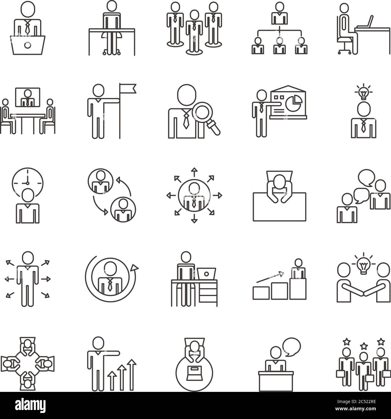 bundle of business people avatars set icons vector illustration design ...