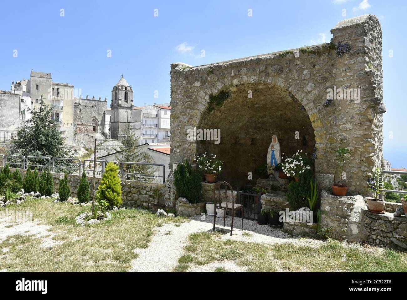 Panoramic view of the old town of Monte Sant'Angelo, Italy. Stock Photo