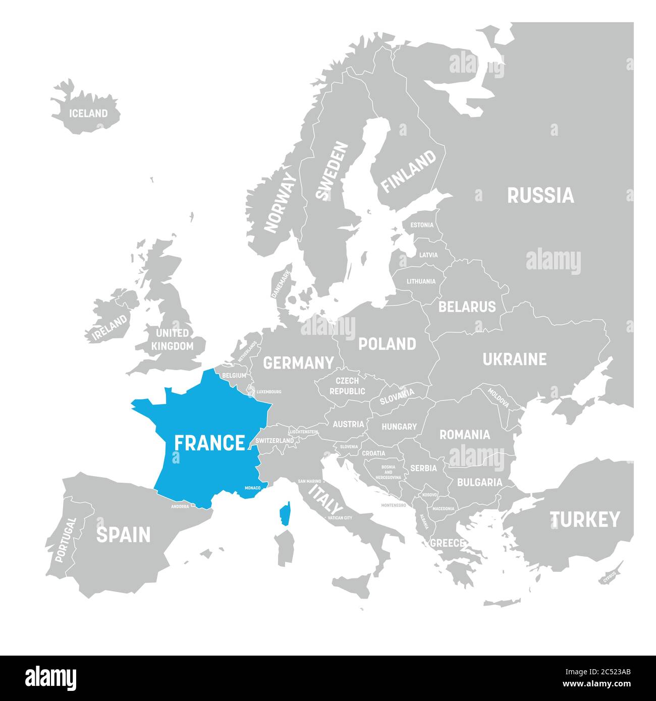 France In Europe Map - Labelled Map Of The United States