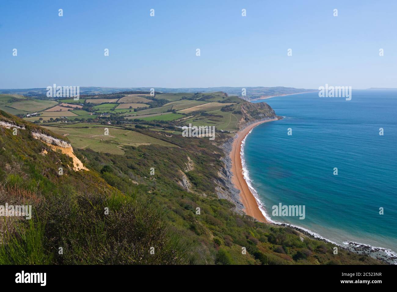the fine view on a summers day along the Jurassic coast and South West
