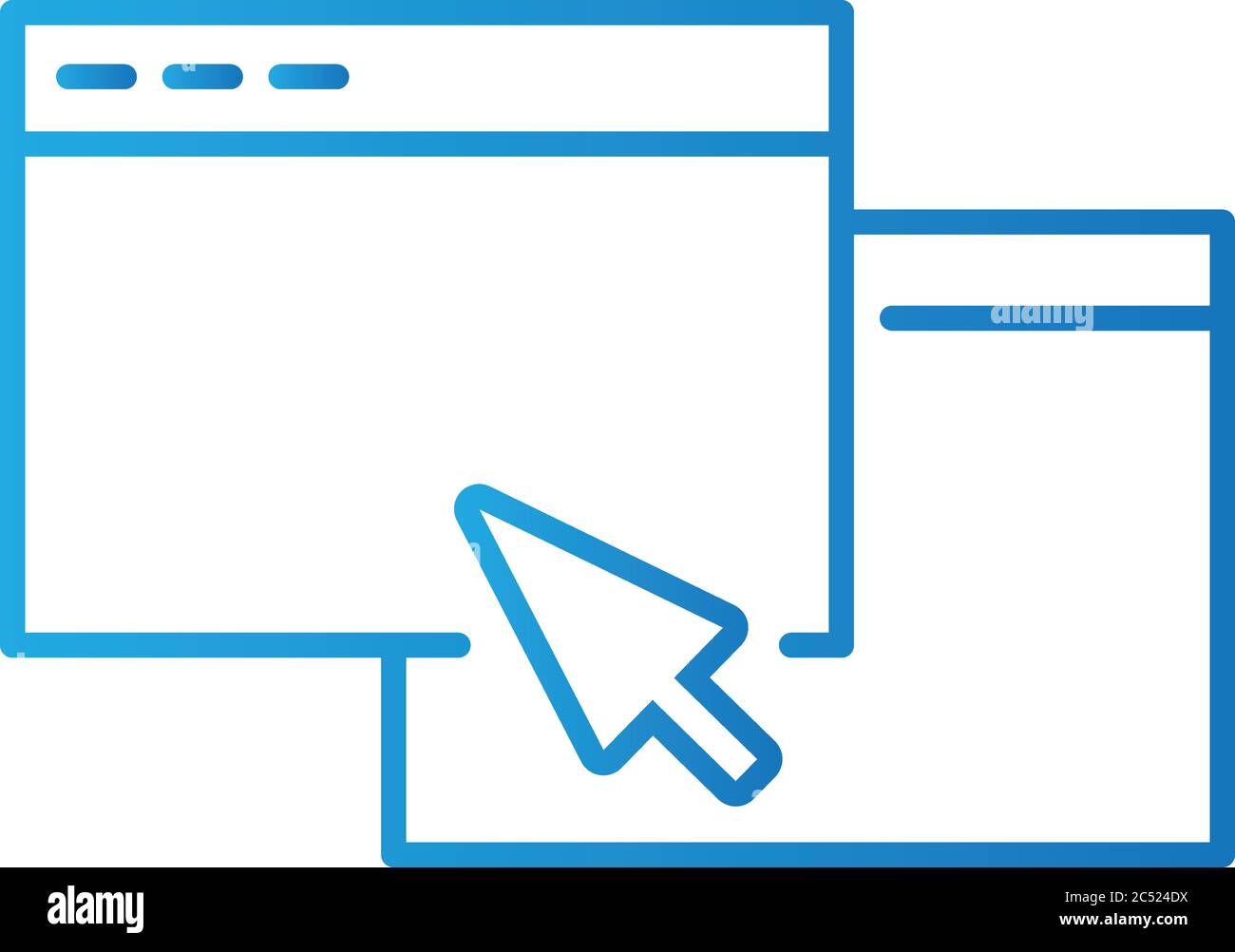 webpage template with cursor gradient style icon vector illustration design Stock Vector