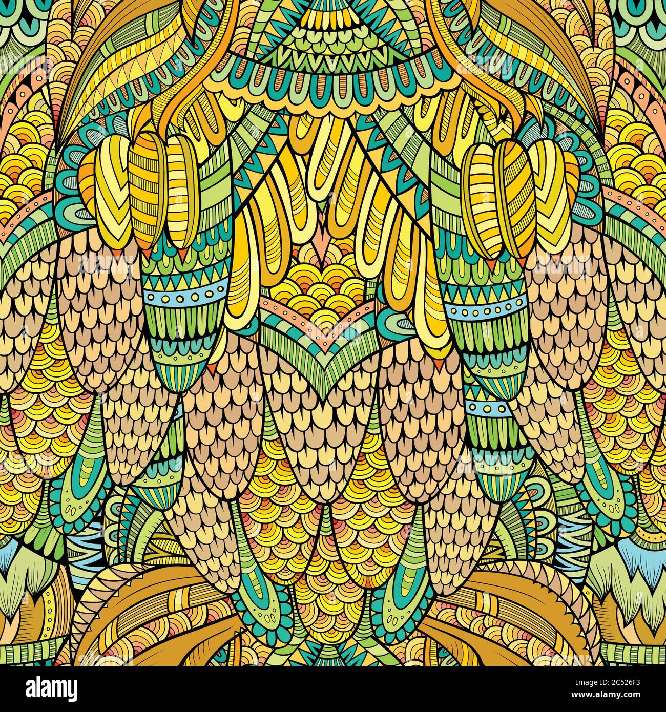 Decorative hand drawn abstract seamless pattern Stock Vector Image ...