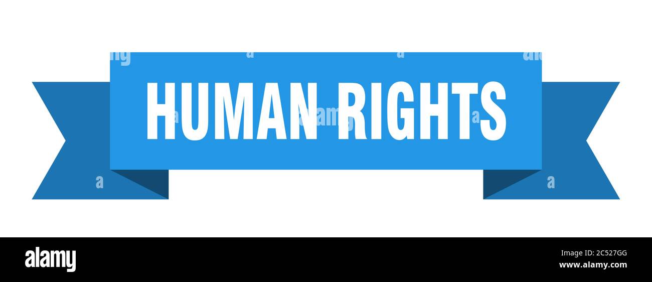 human rights ribbon. human rights isolated band sign. human rights ...