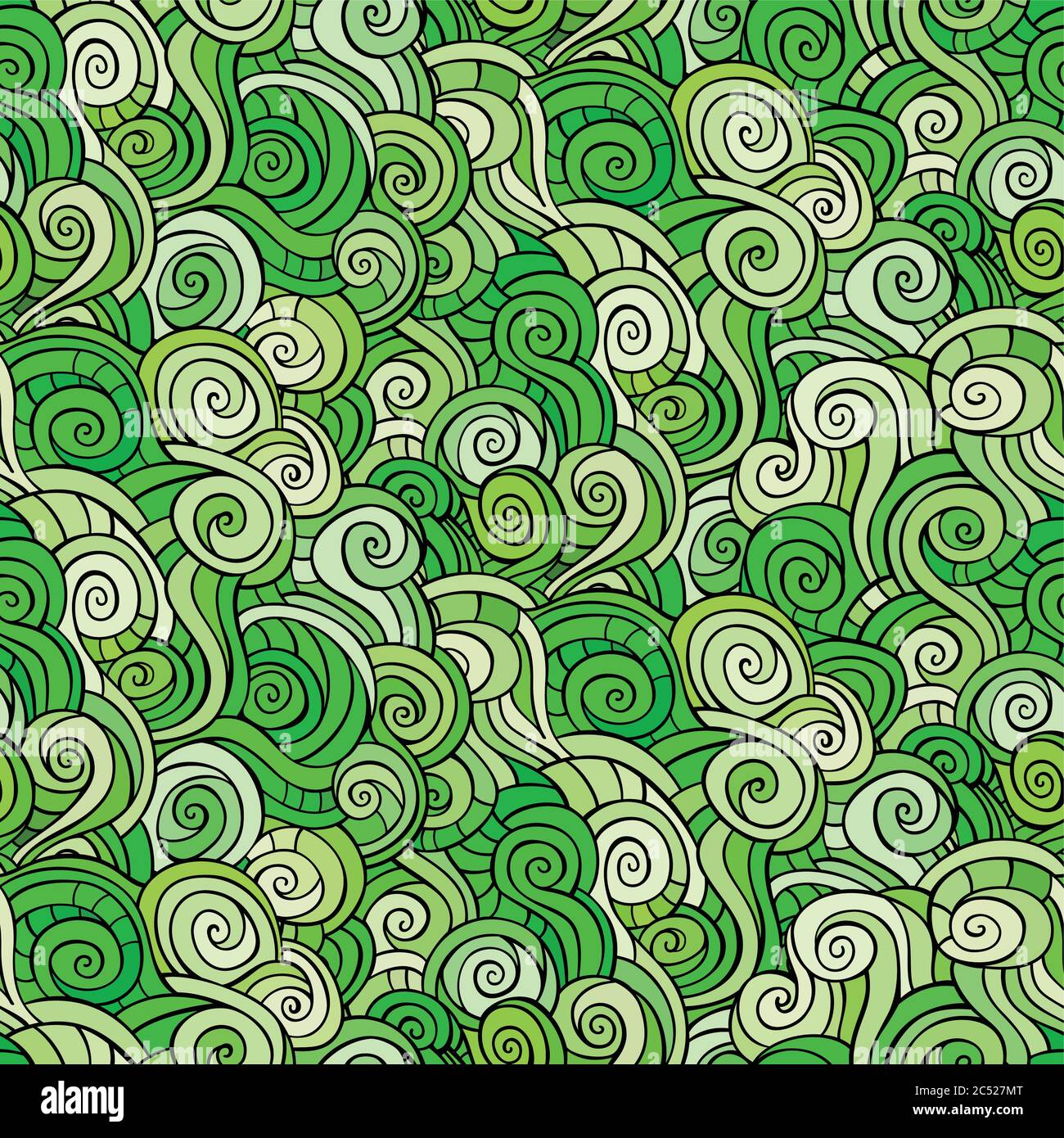 Seamless abstract pattern with waves and curls. Stock Vector