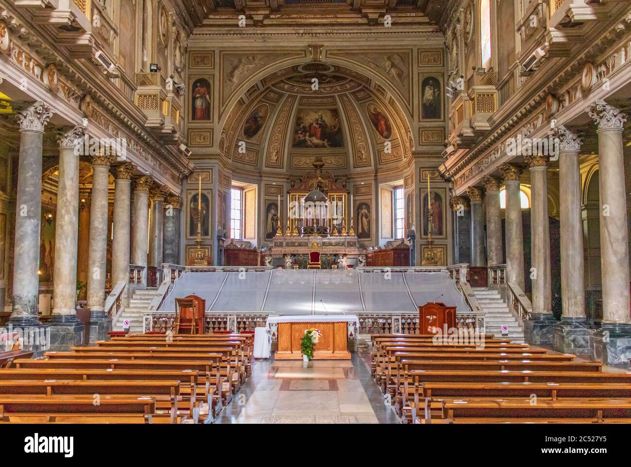 Home of the Vatican and main center of Catholicism, Rome displays dozens of wonderful churches. Here in particular the San Martino ai Monti basilica Stock Photo