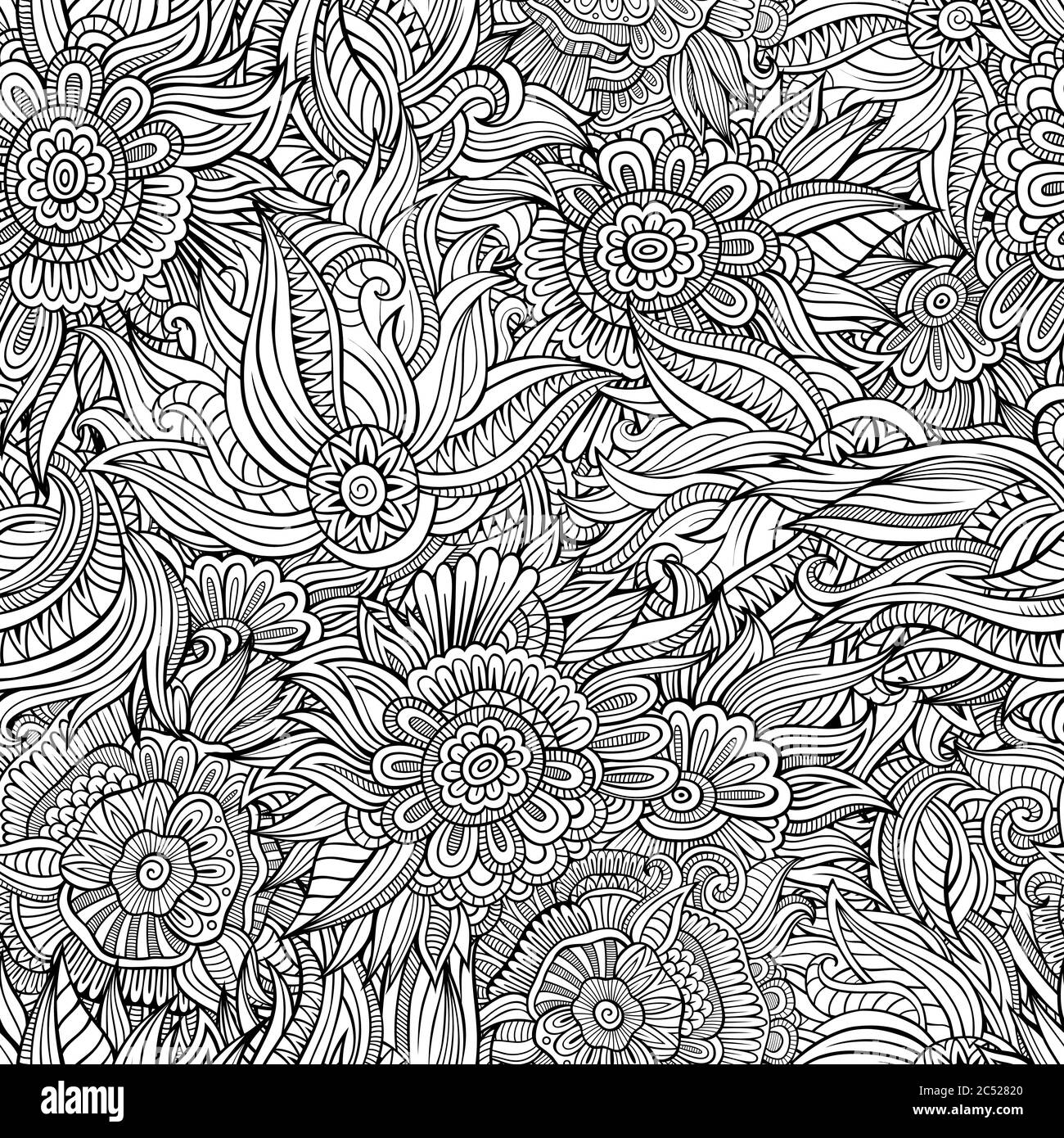 Vector seamless abstract flowers pattern Stock Vector Image & Art - Alamy