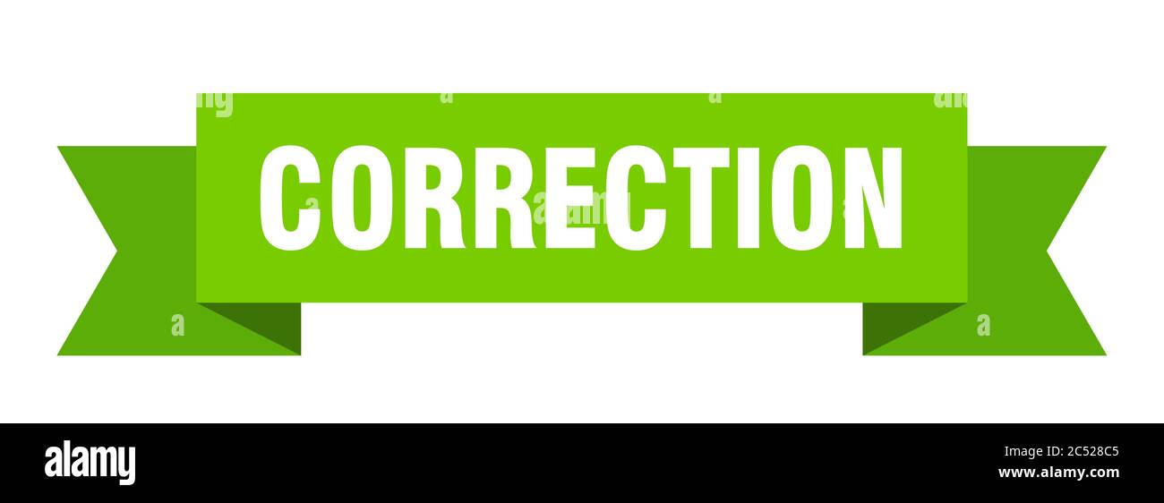 correction ribbon. correction isolated band sign. correction banner