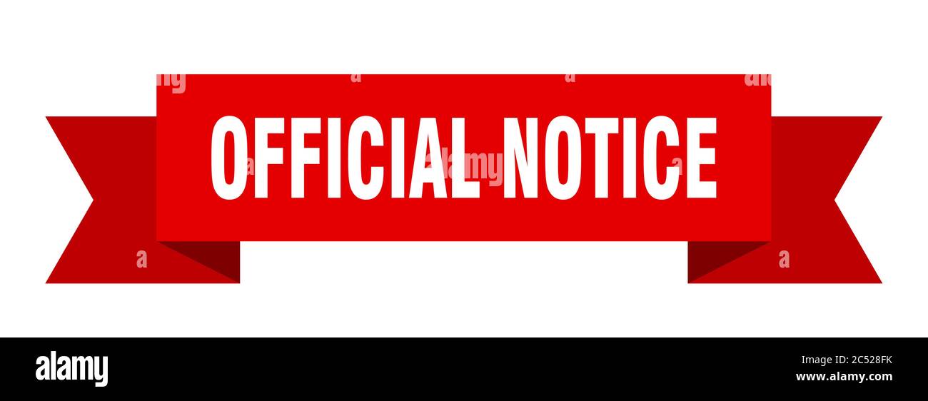 Official notice ribbon ribbon hi-res stock photography and images - Alamy
