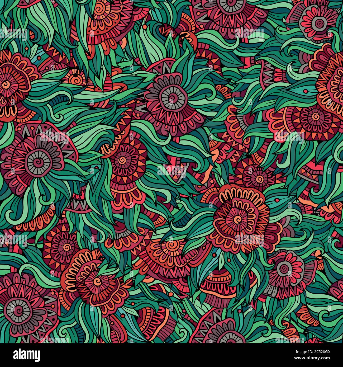 Vector colorful seamless abstract floral pattern Stock Vector Image ...