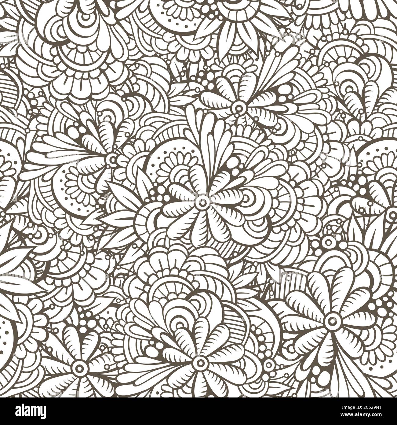 Vector seamless abstract flowers pattern Stock Vector Image & Art - Alamy