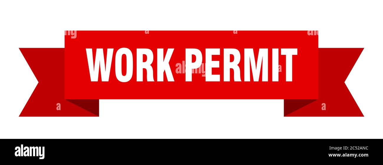 work permit ribbon. work permit isolated band sign. work permit banner