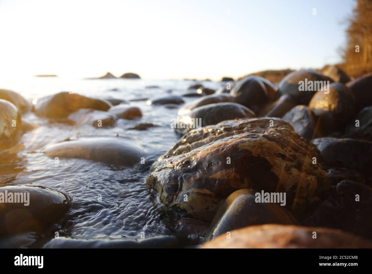 Closeup sunset sea waves hi-res stock photography and images - Alamy