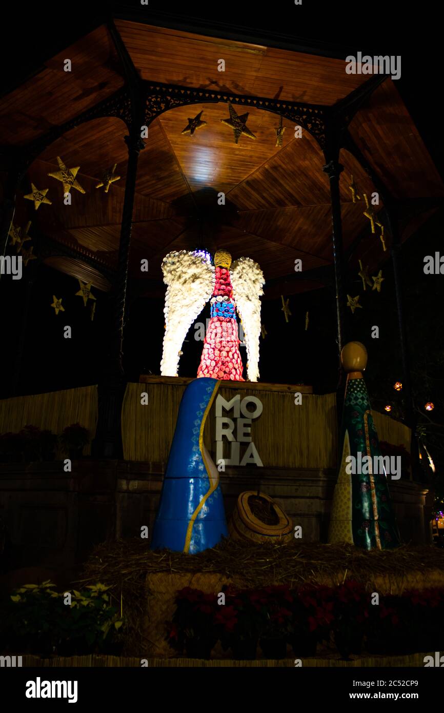 MORELIA, MEXICO Dec 22, 2019 Christmas birth in the main square of