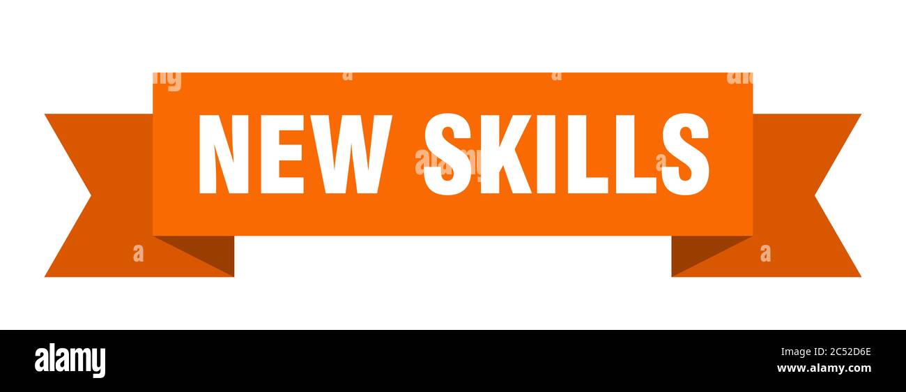 new skills ribbon. new skills isolated band sign. new skills banner ...