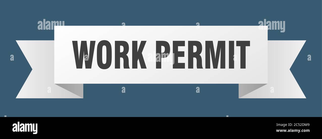 work permit ribbon. work permit isolated band sign. work permit banner