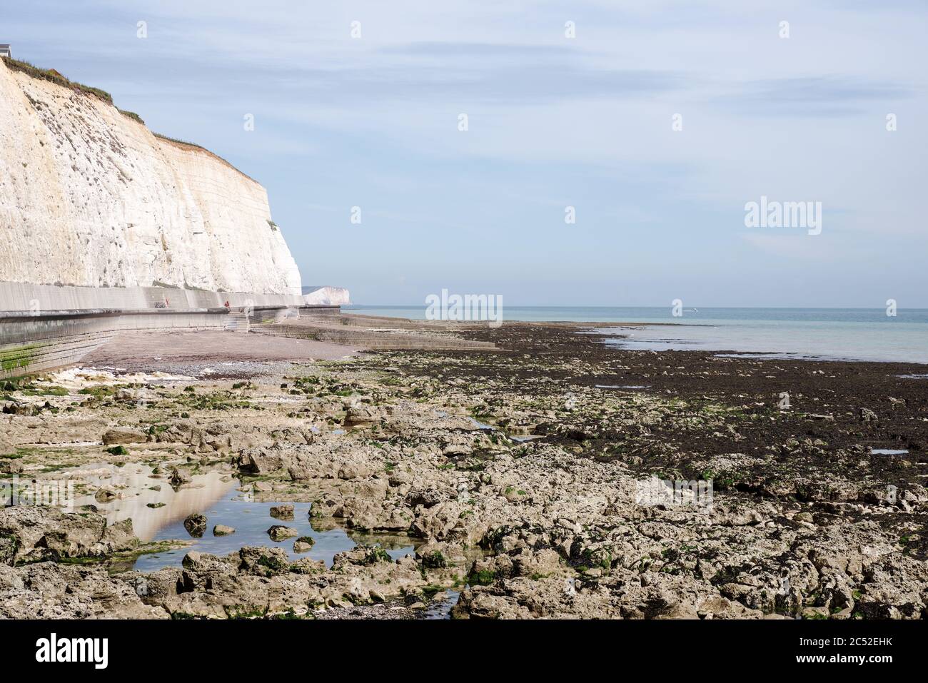 The Undercliff Walk which forms part of the Seahaven Coastal Trail in Sussex, UK Stock Photo