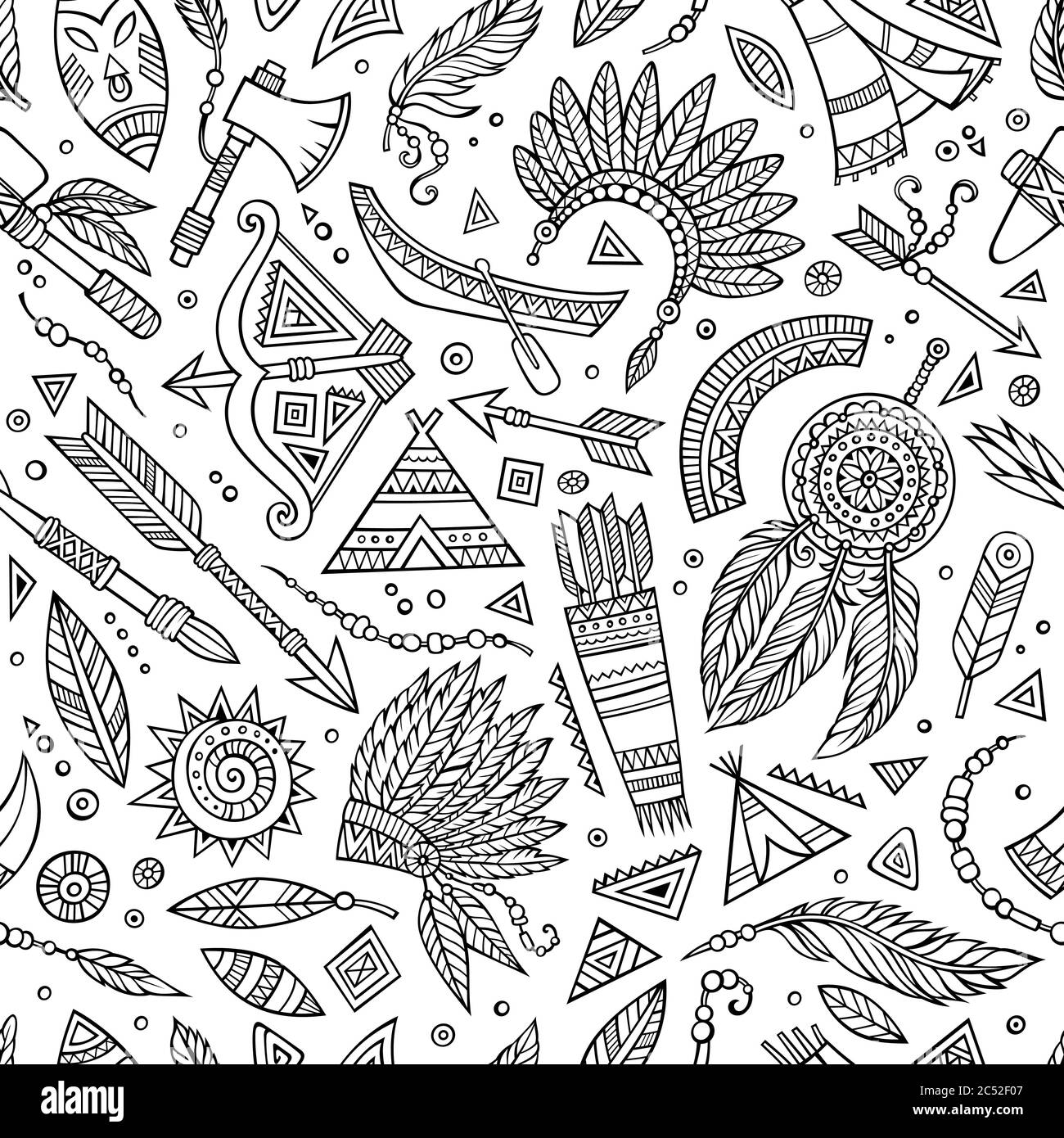 Tribal native ethnic seamless pattern Stock Vector Image & Art - Alamy