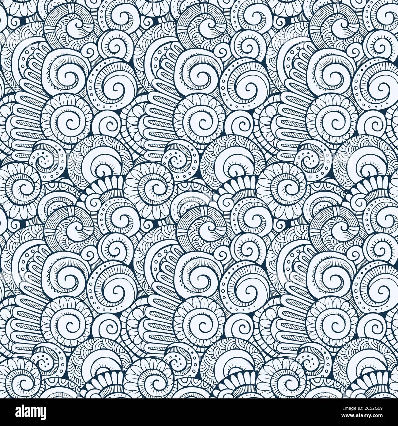 Vector spiral decorative doodles pattern Stock Vector Image & Art - Alamy