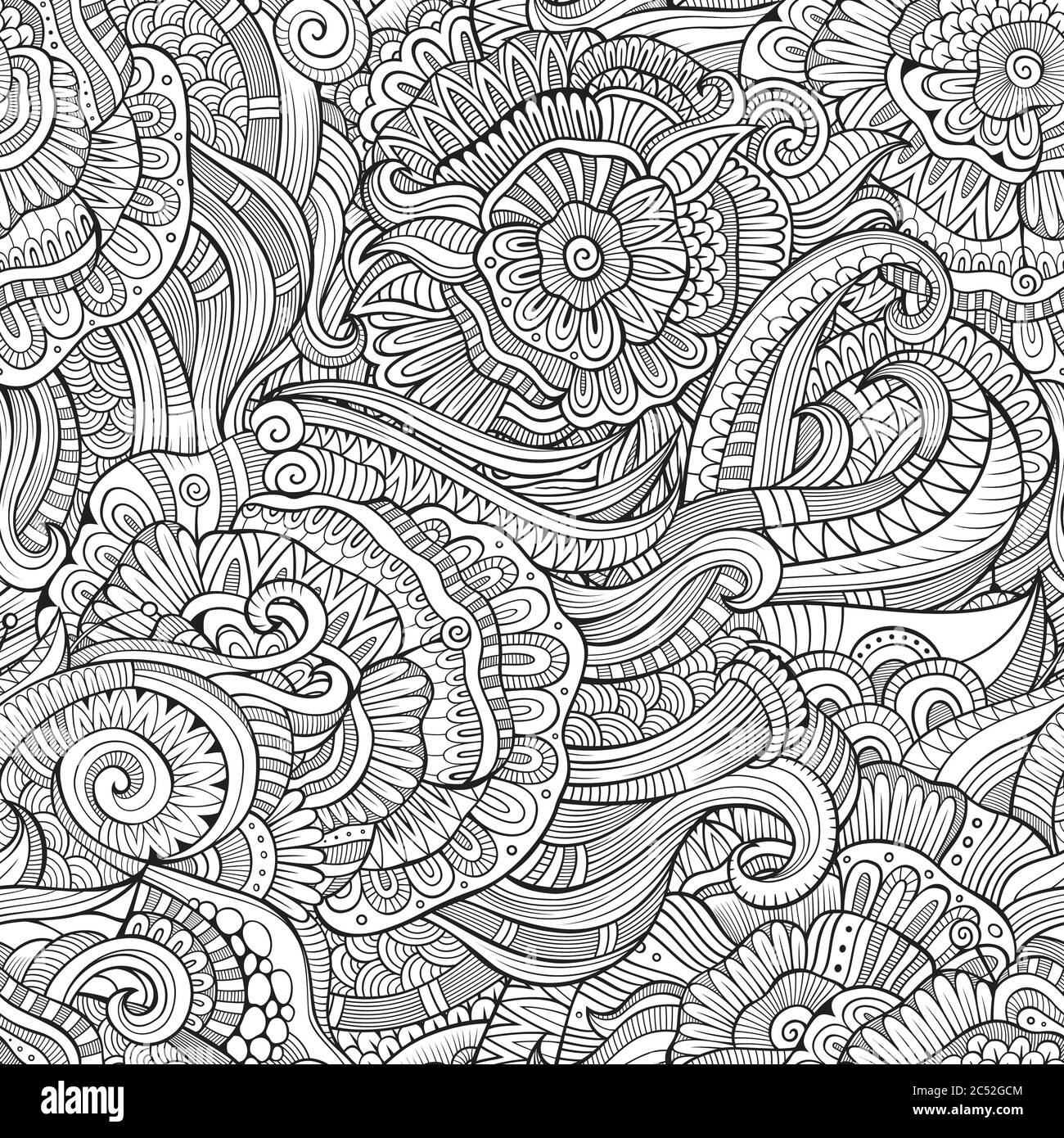 Sketchy Line Pattern Line art sketchy floral hi-res stock photography and images - Alamy