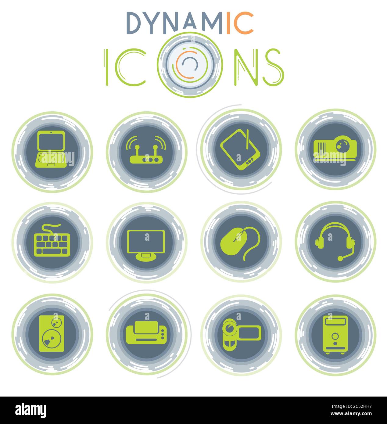Computer equipment dynamic icons Stock Vector Image & Art - Alamy