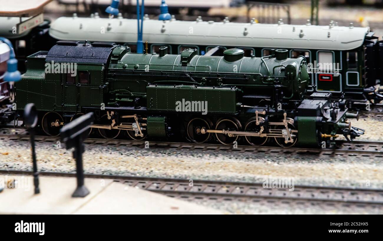 close up of a detailed train model diorama Stock Photo - Alamy