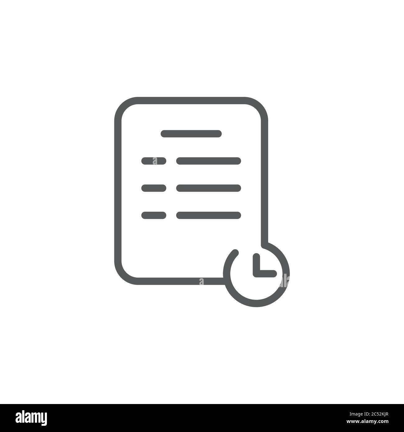 Purchase history vector icon symbol isolated on white background Stock Vector